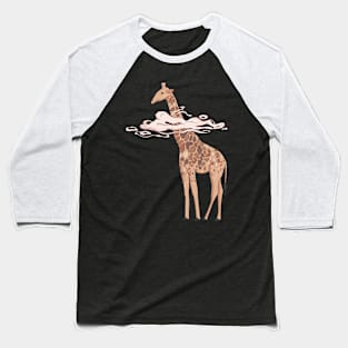 Giraffe dreaming in clouds Baseball T-Shirt